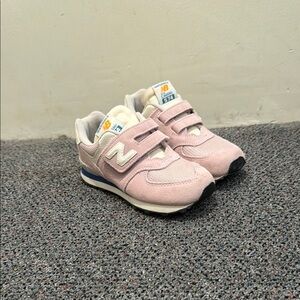 New Balance Kids Light Pink and Cream Sneakers, sz 12
